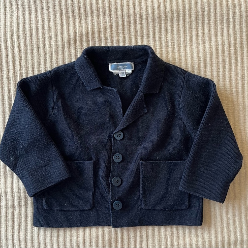 Jacadi navy blue sweater jacket 6 months